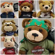 Vtg Harley Davidson Bean Bag Plush Pig Bear & Dog 1997-1998 Buyer's Choice NOS