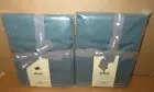 West Elm Organic Washed Cotton EURO Shams Set of Two Petrol Blue Brand New