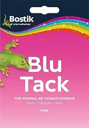 4 x Bostik Blu-tack Original Mastic Putty Adhesive Non-Toxic Pink 60g Ref 801608