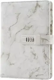 PU Leather Cover Diary with Code Combination Lock A5 Notebook for Girl & Boys US