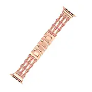 Cowboy Chain with Pink Diamond Watch Strap for Apple Watch Series 5 & 4 & 3 & 2 & 1 38mm & 40mm(Rose Gold)