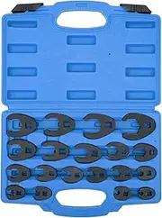 19pcs Metric Crow's Foot Wrench Set Cr‑Mo Steel with Toolbox Handtool for Mechanics Working in Tight Spaces