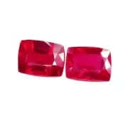 Natural Ruby Loose Gemstones Cushion Shape Pair Certified GIL