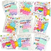 Valentines Pop Its for Kids Classroom Exchange, 30 Pack Fidget 30 Packs