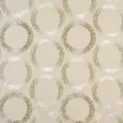 Casamance Linen Circle Embroidery Upholstery Fabric- Ulysse/Bright Milk 4.30 yd