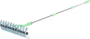 Thatch Rake, Sturdy Stainless Steel Dethatcher with Curved Tines, Lawn Thatching Rake Bow Rake Lawn Rake with Ergonomic Handle, Grass Grooming Rake for Yard Cleaning Dead Grass