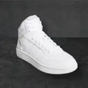 Adidas Women’s 9.5 Hoops 3.0 Mid Classic Shoes in White and Cloud Grey NIB