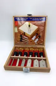 Vntg Alltrade 6 Piece Chrome Vanadium Steel Wood Chisel Set & Case (Read DESC)