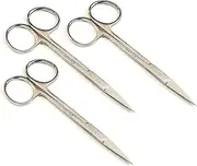 Iris Micro Dissecting Lab Sharp Scissors, 4.5" (11.43cm) Fine Point Straight, Stainless Steel (Pack of 3)