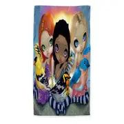 Colorful Painting Three Little Birds and Fairies Beach Towels Medium Large Extra Large