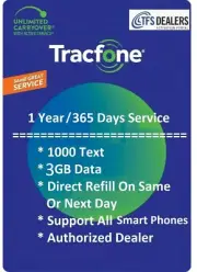 TracFone Service Extension 1 Year/365 Days + 1000 Text / 3GB Data, Smart Phones