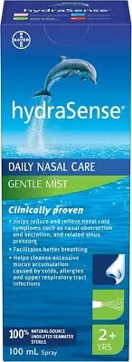 HydraSense Gentle Mist Nasal Spray, Daily Nasal Care, Preservative-Free, 100 mL