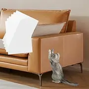 6 Pack Cat Scratch Furniture Protector - Specially Designed for Leather Furniture, Easy to Remove Anti-Scratch Couch Protector from Cat, No Pins