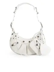 Balenciaga Le Cagole XS Shoulder Bag Croc in White
