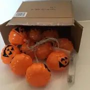 Halloween Jack O Lantern Pumpkin 10 String Battery 2AA New In Box