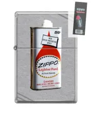 Zippo 82316 vintage advertisement fuel can 1970s tin Lighter + FLINT PACK