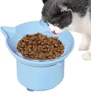 Raised Slow Feeder Cat Bowl, Feeding Bowl Silicone Adjustable Angle Pet Feeder, Fish-Shaped Heat-Resistant Anti Vomiting Pet Dish for Cats Small Dogs