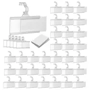 150 Pieces Plastic Wire Shelf Label Holders, Reusable Price Label Holder with Locks, Label Display Transparent