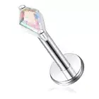 1pcs 16G G23 Titanium Threadless Labret Studs Push-in Colorful CZ Labret Clus