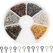 Mini Screw Eye of Hooks for Jewelry Making for Necklaces Bracelets and Earrings Easy to Use for DIY Crafts and Charms