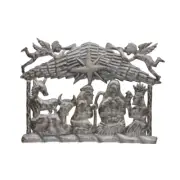 Handcrafted Haitian Metal Art, Nativity Manger, Metal Nativity Manger, Nativity