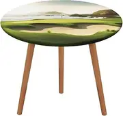 47 Inches Beach Golf Course Round Tablecloth with Oxford Elastic Table Cover Waterproof Oil-Proof Table Cloth Stain-Resistant Wipeable Tablecloth for Round Table