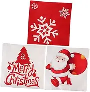 GAROZATION 3pcs Christmas Pillow Covers Decorative Pillowcase Set Pillow Protector for Car Bed Window Seat Couch