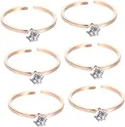 ifundom Elegant Titanium Steel Engagement Ring Decorative Wedding Ring Props Party Game Decor