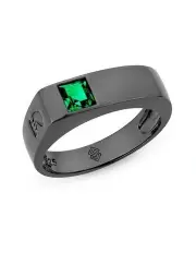 [SALLY SKOUFIS] Noble Emerald Ring in Black Rhodium