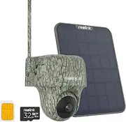 REOLINK Cellular Game & Trail Solar Powered Camera, 3G/4G LTE, 360° Full View, 4K Live Streaming & Playback on Phone, Animal Recognition, No-Glow IR, Smart Motion Activated, Go Ranger PT+Solar Panel