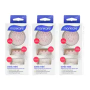 3x Manicare Sonic Mini Facial Cleanser Replacement Brush Heads 3 Pack