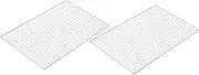 LOORGVEL 2Pcs Stainless Steel Bbq Grill Mesh Mat Durable Non Stick Barbecue Tool for Outdoor Cooking for Camping and Family Gatherings Easy to Clean and Use