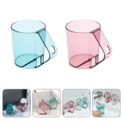 2 Pcs Bathroom Tumbler with Handle Cups Reusable for Toothbrush