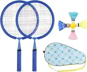 Kidtlecock Set, Outdoor Backyard Badminton Rackets with Bag, Complete Comfort Control Racket for Teen Family Friends Activities and Fun Games