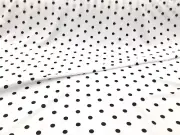 Bullet Printed Liverpool Textured Fabric Stretch White Black Small Polka Dot R36
