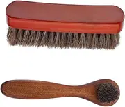 EXQUIMEUBLE 1 Set Horsehair Shoe Brush with Wooden Handle Cleaning Boots Applicator for Polishing Dusting Shining Shoes Portable Horse Hair Boot Brush