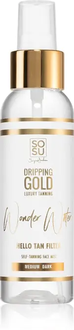 Dripping Gold Wonder Water Hello Tan Spray Tanning For The Face Medium Dark 100 Ml