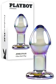 Playboy Jewels Plug 3.3" Glass Butt Plug