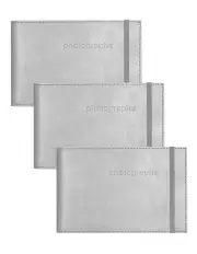[Profile Australia] Citi Leather Pocket Photo Wallet Silver 3 Pack Bundle