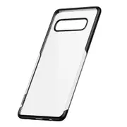 Plating Transparent Shockproof Soft TPU Back Cover Protective Case for Samsung Galaxy S10 Plus / S10+ BLACK COLOR