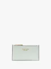 Leila Pebbled Leather Small Slim Bifold Wallet