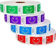 Smiley Face Roll Ticket 1,000 Ticket Roll 4 Pack Assorted Colors