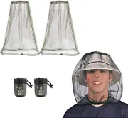 2 Pack Mosquito Head Net Protector Face Neck Protection Hat Protector for Outdoo