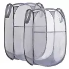 Collapsible Mesh Laundry Basket，Pop Up Laundry Hamper-Easy Storage, Ideal