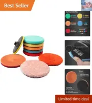 9Pcs Polishing Pads Kit, 7 Inches Large Size Buffing Pads, Car Foam Buffing S...