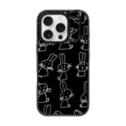 iPhone 16 Pro Impact Ring Stand Case MagSafe Compatible Bunny Phone by Matthew Langille