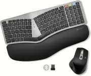 X9 Ergonomic Keyboard and Mouse Wireless Combo 2.4G+Bluetooth - Type Comforta...