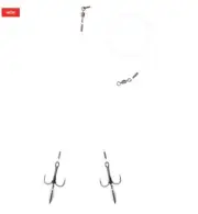 VMC Bladed Predator Rig "Fluorocarbon Y Harness" - Size 4 Treble Hooks - 40lb