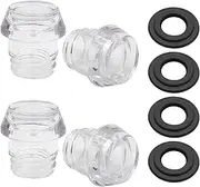 CADUFUELLY 4PCS Plastic Knob Top and Washer Ring Replacement Transparent Coffee Percolators Pot Top