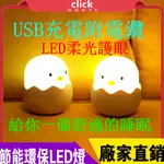 USB充電蛋殼燈 舒適睡眠 觸摸感應燈 檯燈柔光燈創意雞咕小夜燈寶寶睡眠燈充電床頭燈矽膠小夜燈 兒童臥室燈裝飾燈 暖光燈